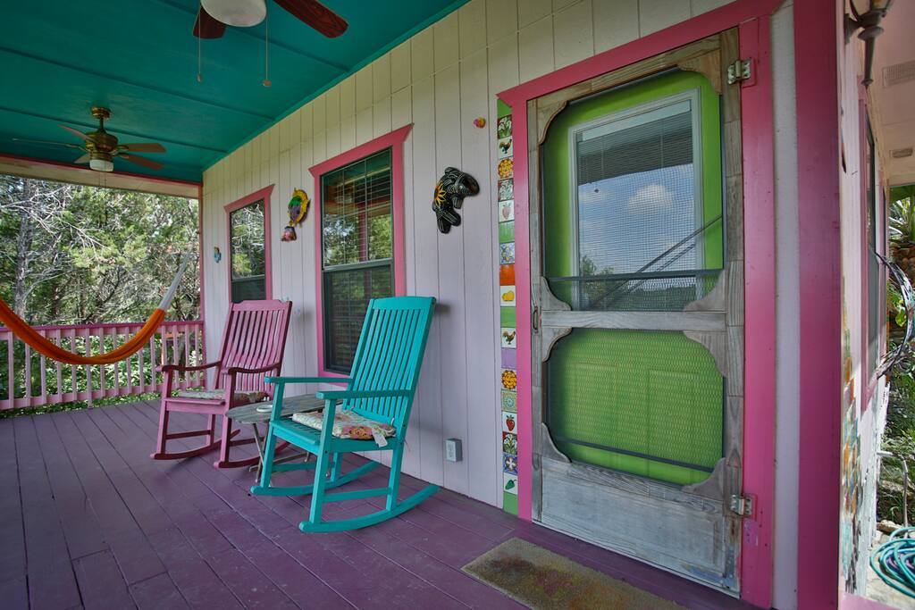 Private deck with hill country view.