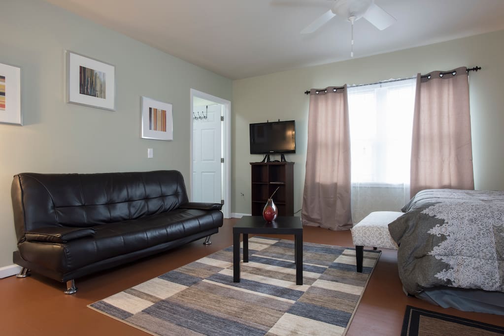 Couch opens into a bed for additional guests