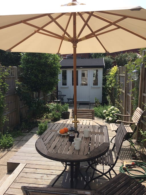 The sunny back garden