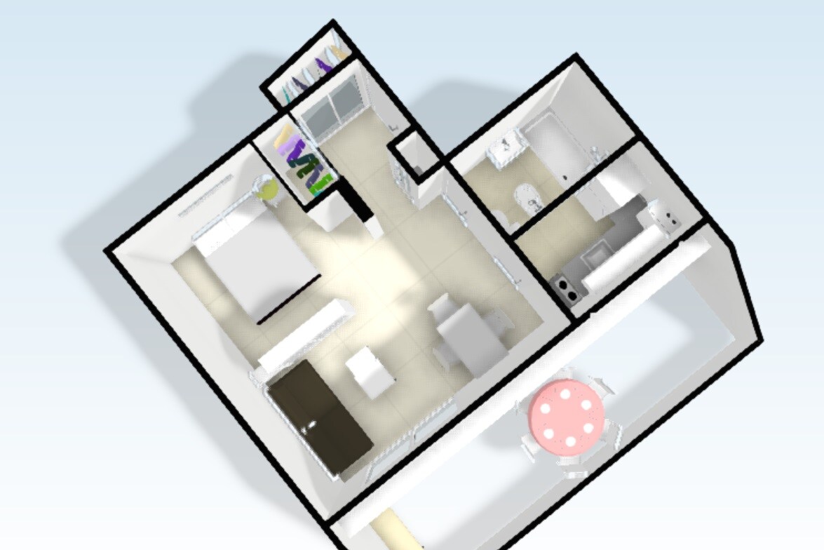 Estudio con balcón terraza en Caballito