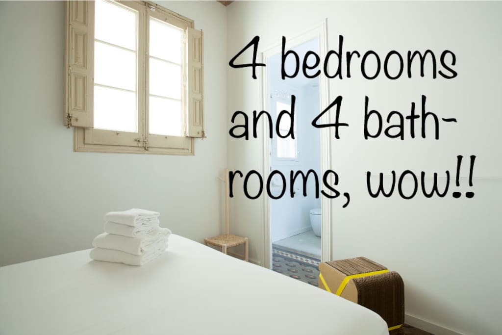 4 double bedrooms, each with ensuite bathroom!