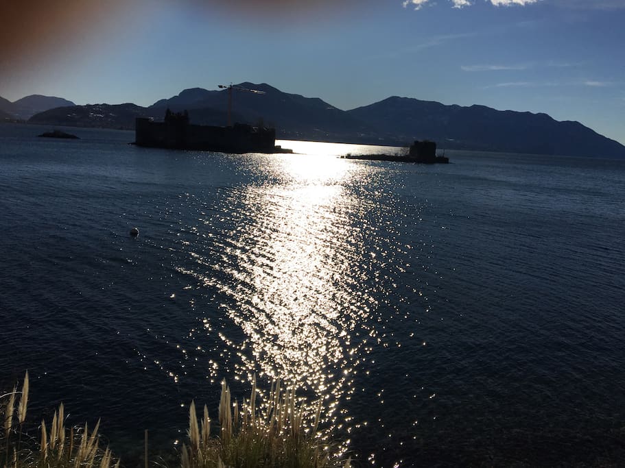 Abendblick auf der eigenen sonnenterrasse