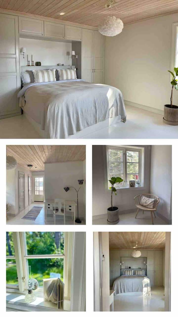 Chumba kikuu cha kulala chenye mtaro mdogo na choo