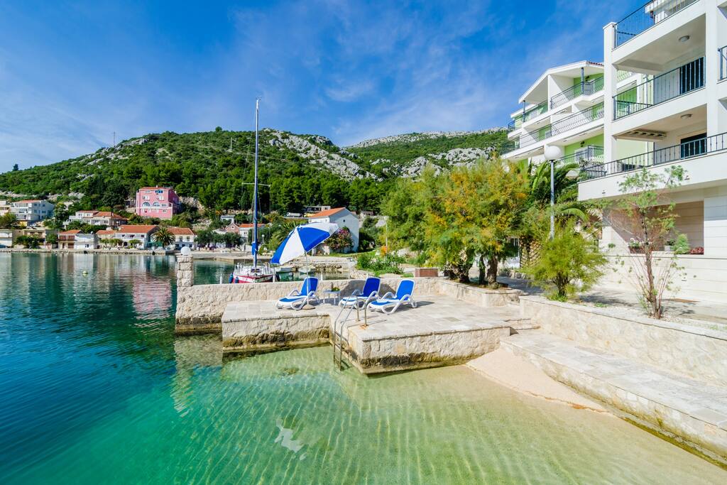 Villa Regina Maris private beach for our guests