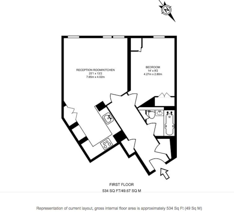 A floor plan of the space