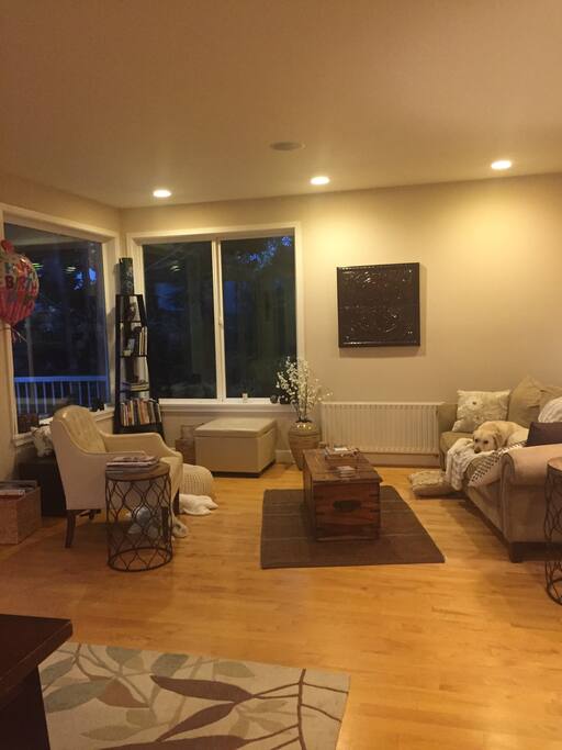 Living room adjoining dining room