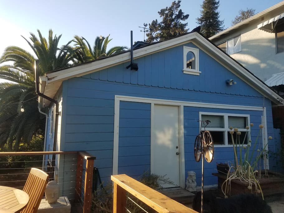 The cottage is 400 square feet and totally shared