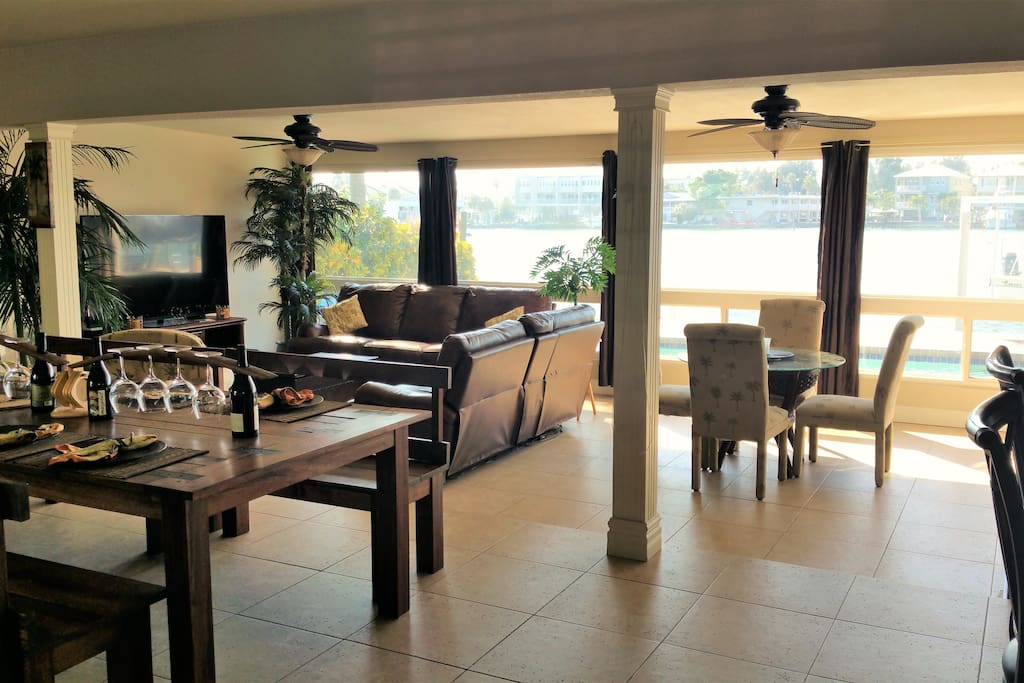 Great Room / Dining Area overlooking waterfront