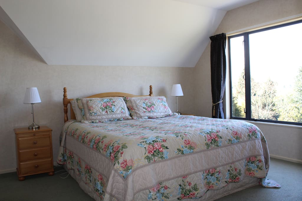 Spacious bedroom with king bed