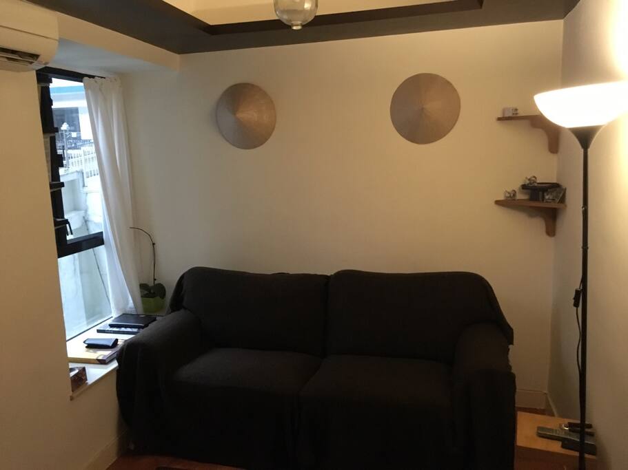 Double pull out sofa bed in the open plan lounge area