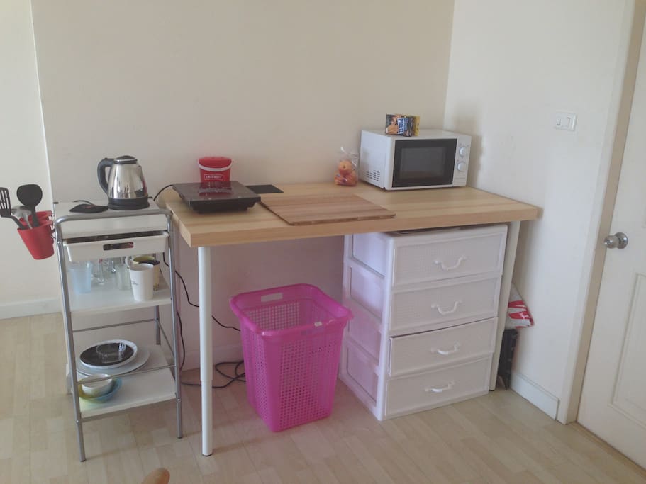 Small kitchen area but sufficient;