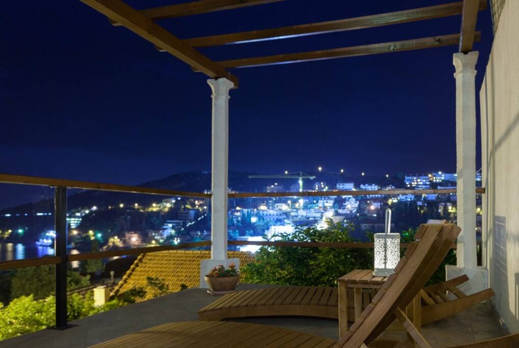 Terrace at night