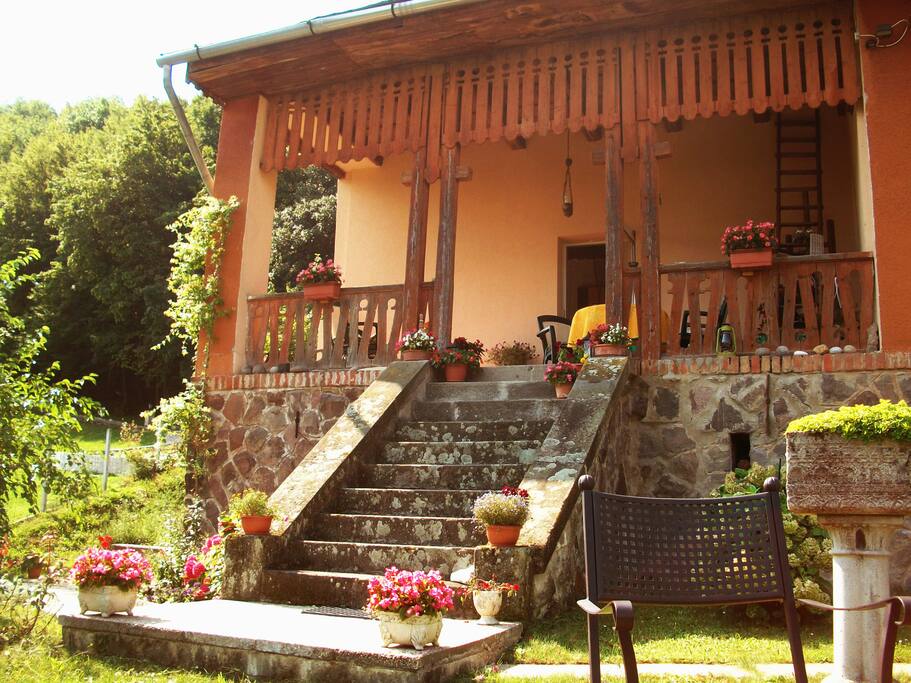 A ház homlokzata a kertből/The facade of the house