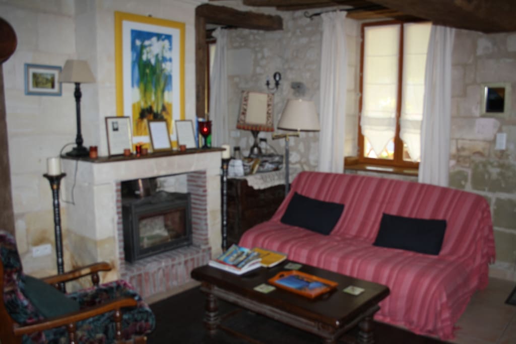 Lounge with log burner