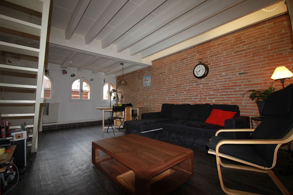 Living room and dining area