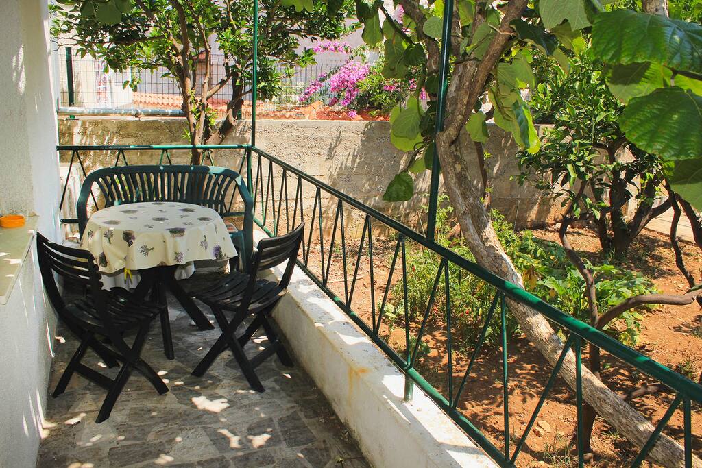 Nice terrace with a garden view
