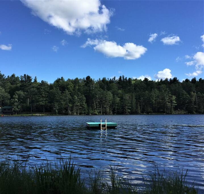 Different sky, same raft & lake.