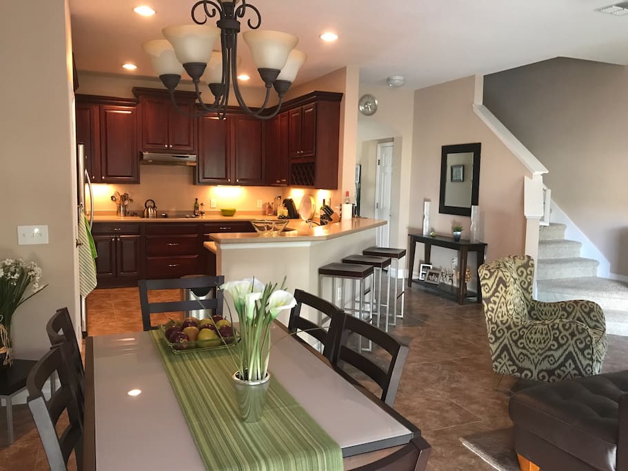 Dining room and kitchen
