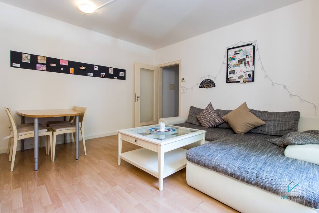 The apartment has enough space to linger.