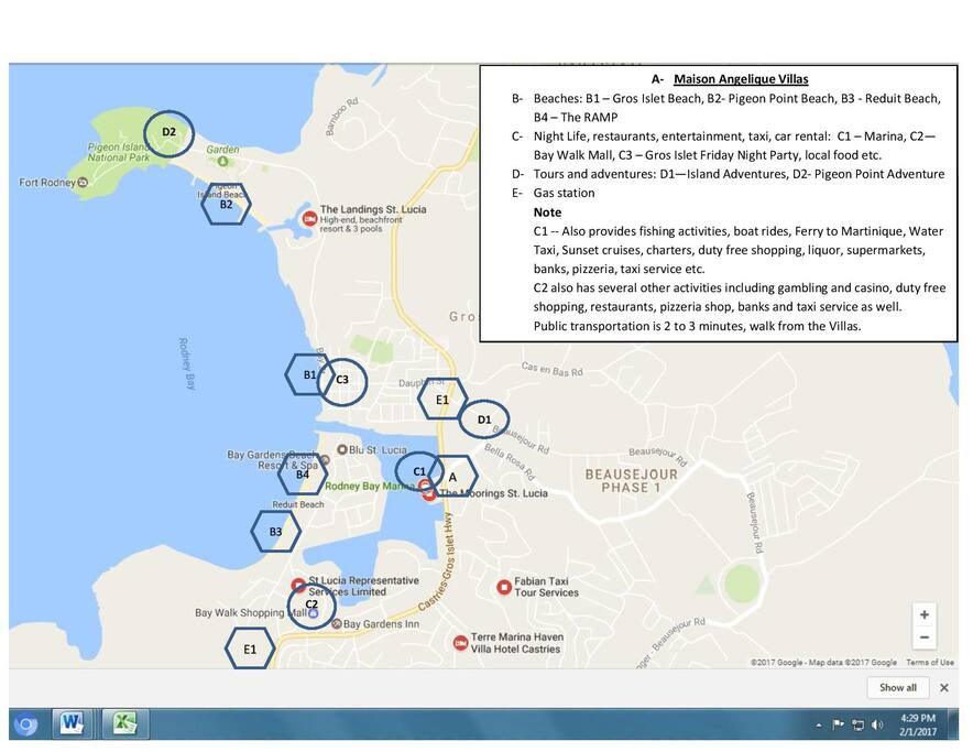 Map showing amenities around Maison Angelique
