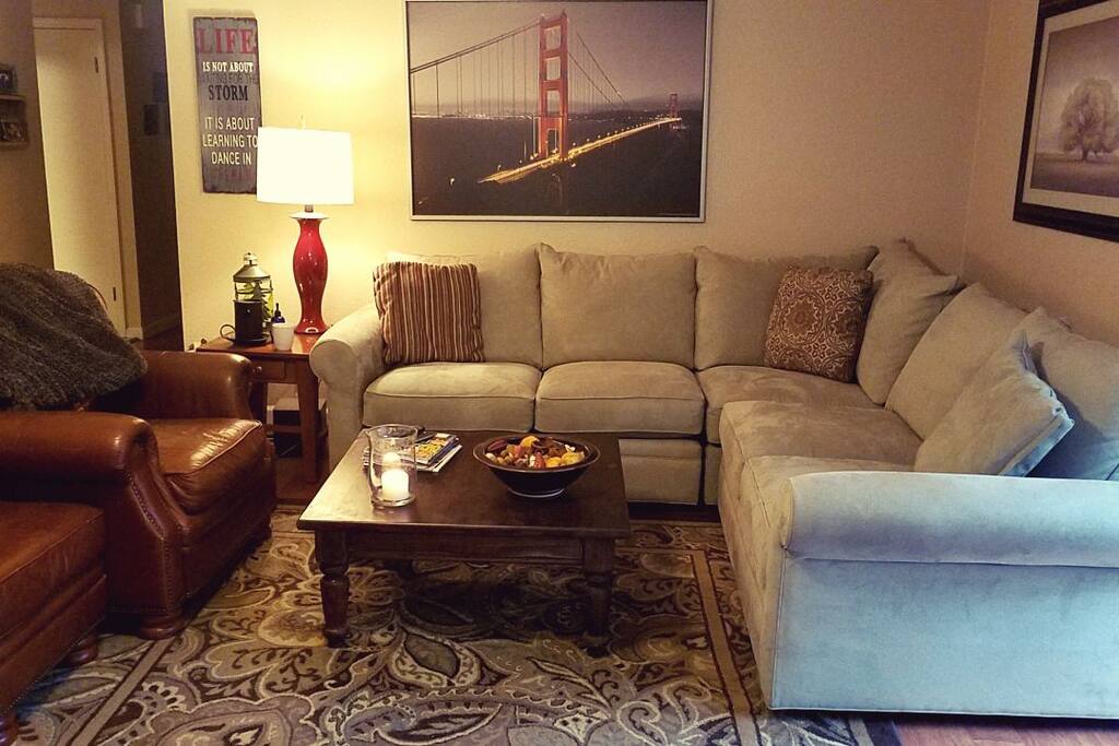 Comfy couch in the living room.