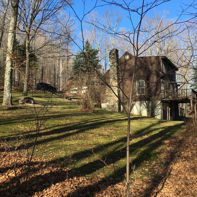 View of the side of the house and deck