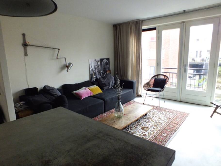 Big living room with louvre balcony