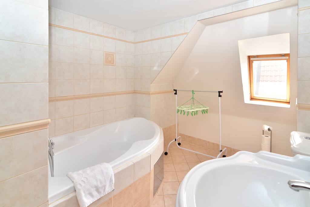 Bathroom with a window