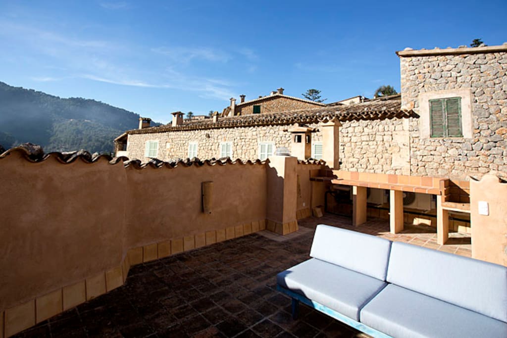 Perfect space to enjoy sunshine and views over the village and mountain range