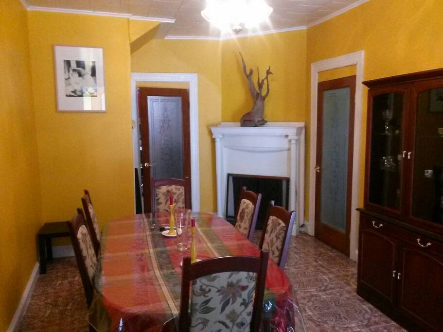 Gorgeous dining room with dining room table set.