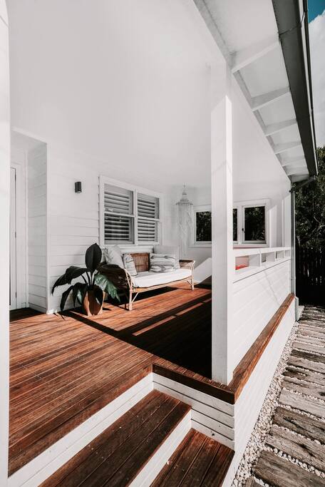 Our North facing front Deck, perfect for all seasons!
