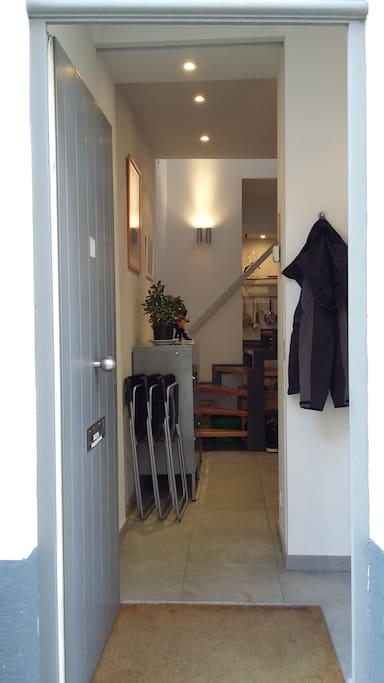 entering the house