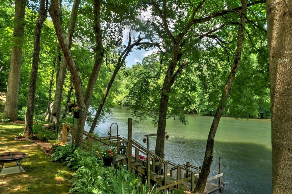 Spend your days floating the river right outside your back door.