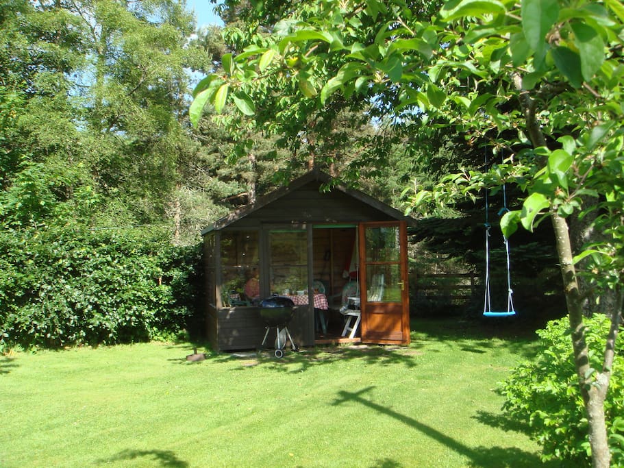 Summer house, a great spot for watching birds and red squirrels