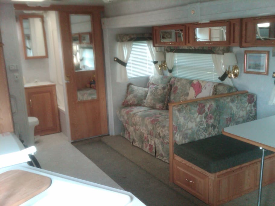 Living area of camper