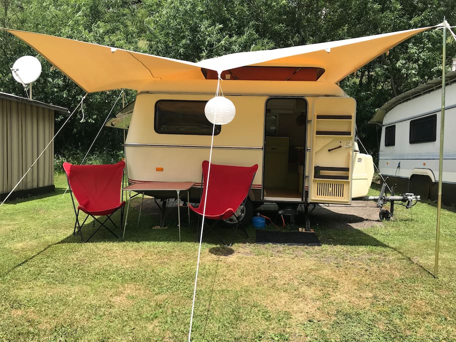 This is the spot our Eriba is placed on Camping Gletscherdorf.