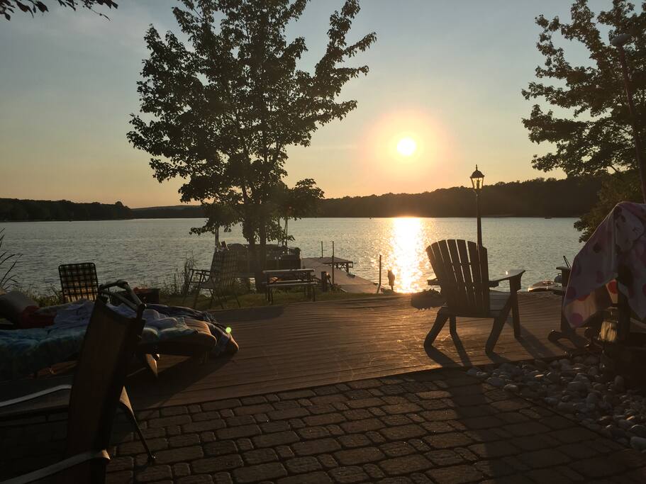 Sunset from the back deck on the lake.