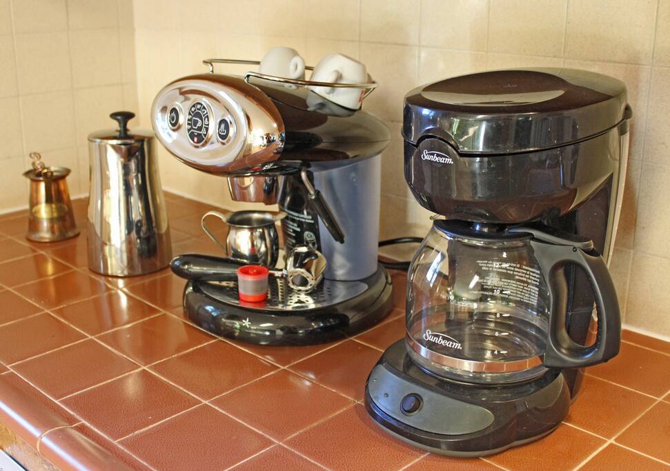 We're a coffee city and a coffee family. You have a choice of drip, espresso, french press or turkish