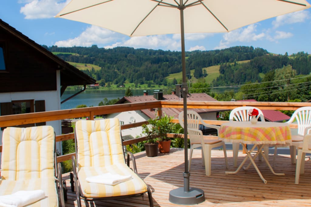 22qm große Veranda/Dachterrasse mit Seeblick