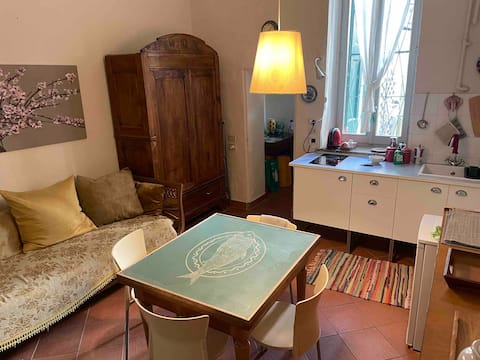 Decò room with kitchen