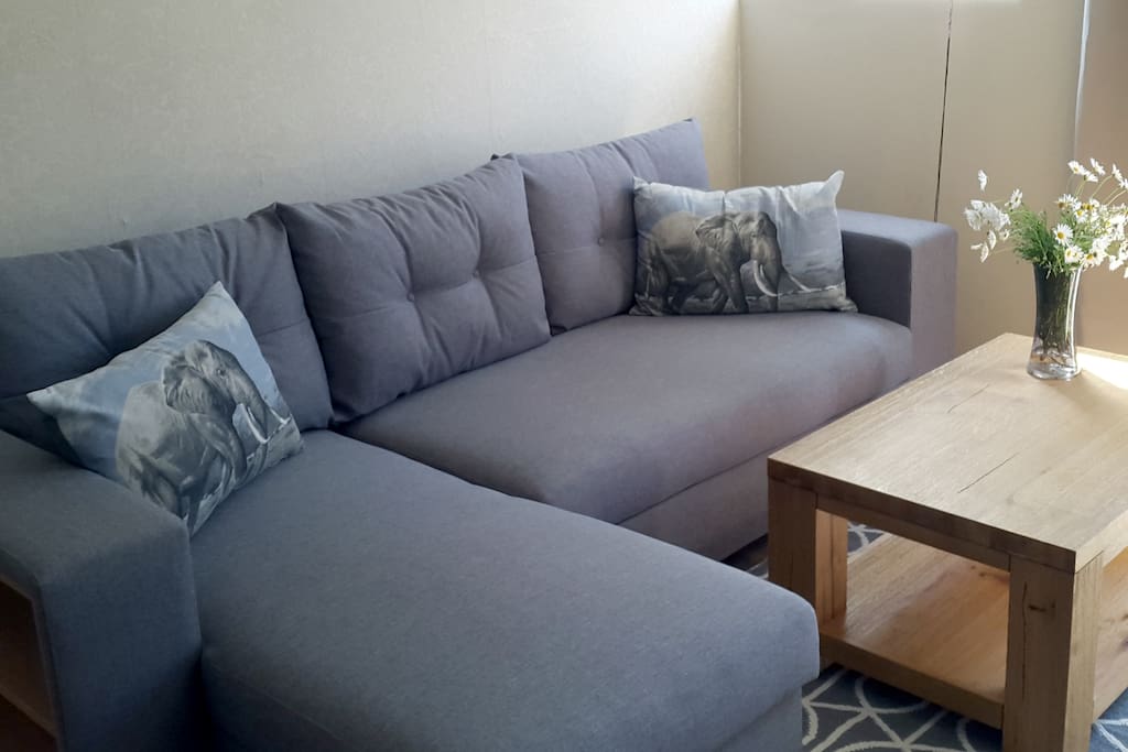 Lounge with queen-size sleeper couch / Wohnzimmer mit Schlafsofa (1.60x2m)