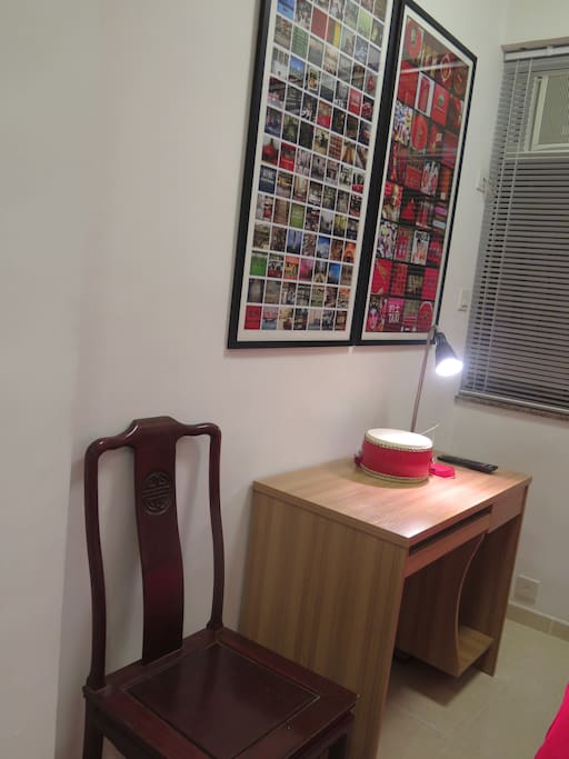 Desk and a task lamp