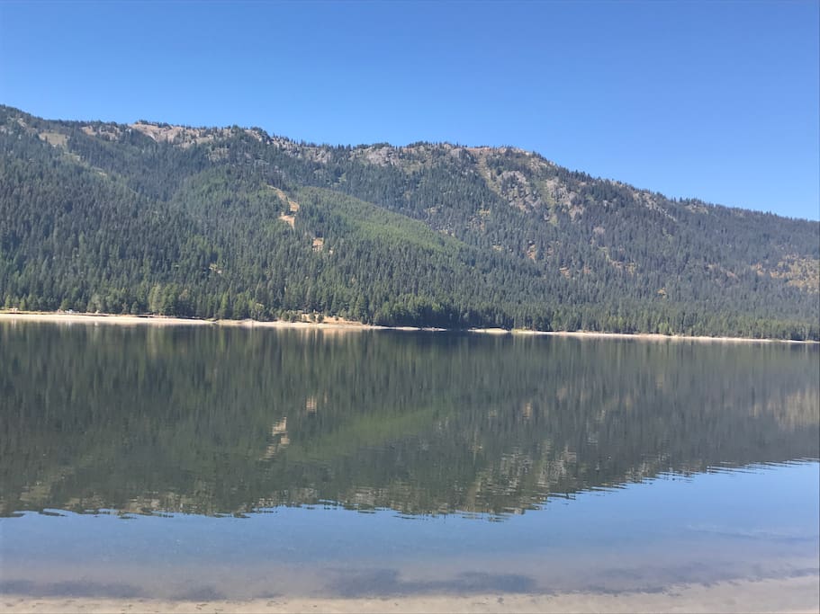 Summer view of lake from the beach
