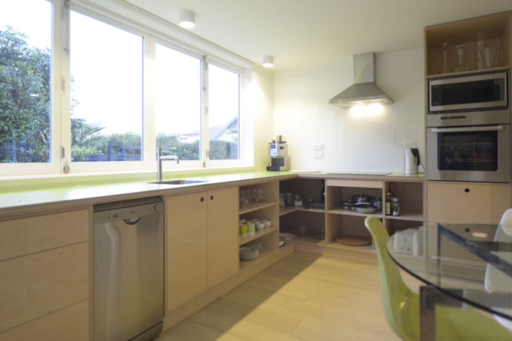 Kitchen with induction hob, oven, microwave & dishwasher