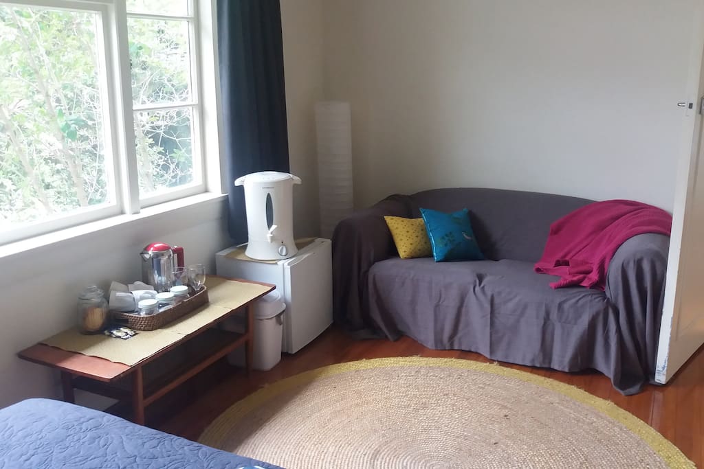 Large bedroom - Fridge, tea/coffee etc