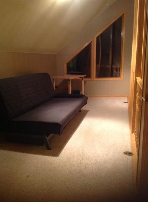 Loft space with futon