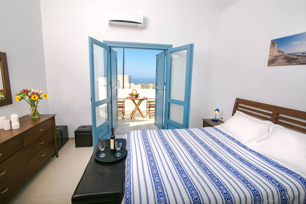The master bedroom, which has its own terrace