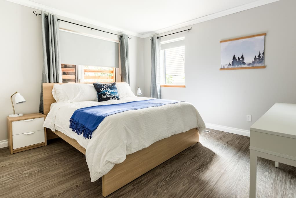 Bright bedrooms with clean modern style.