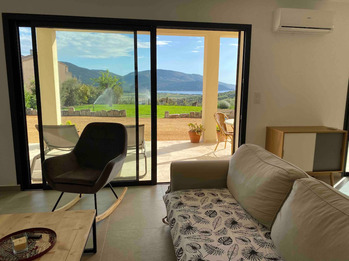 Successful Airbnb property: Apartment 500 m from the beach with a private pool in Propriano