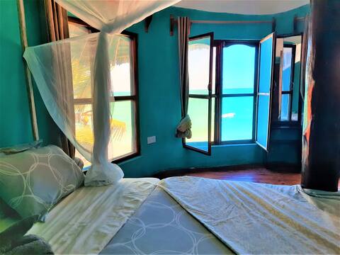 Room #6 incredible sea view from the bed in Nungwi